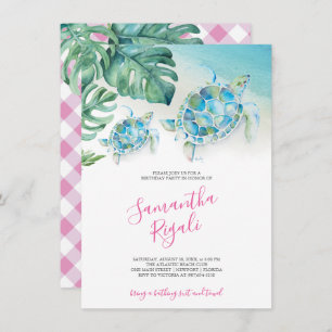 Tropical Leaves Zee Turtle Verjaardagsfeest