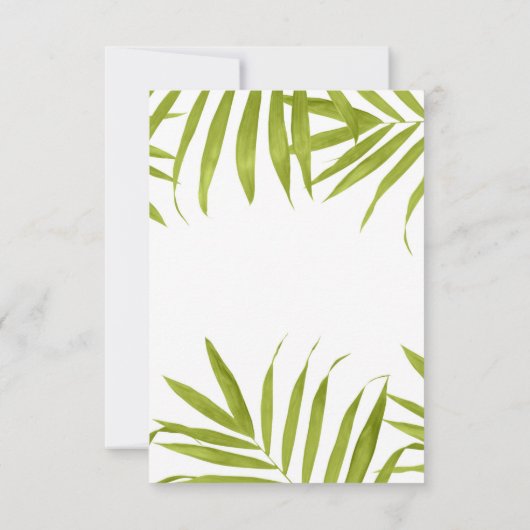 Tropical Leaves Zomer Trouwtafel Nummer Kaart (Achterkant)