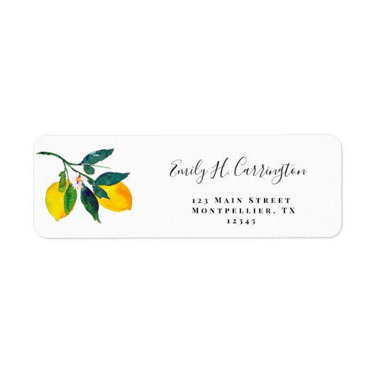 Tropical Lemon Return Address Label (Voorkant)
