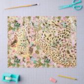 Tropical leopard print floral Hawaiian pink yellow Tissuepapier (Craft)
