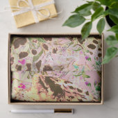 Tropical leopard print floral Hawaiian pink yellow Tissuepapier (Geschenk)