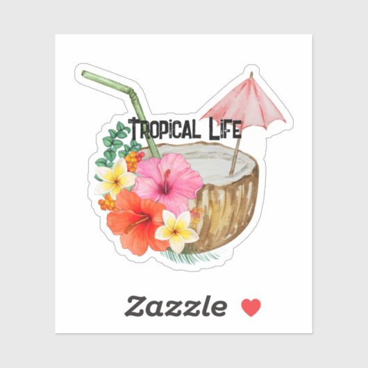 Tropical Life on a sticker (Feuille)