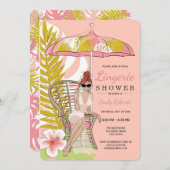 Tropical Lingerie Shower Redhead Bride Kaart (Voorkant / Achterkant)