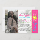 Tropical Luau 3 Foto Afstuderen aankondiging (Voorkant)