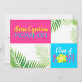 Tropical Luau 3 Foto Afstuderen aankondiging (Achterkant)