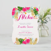 Tropical Luau Birthday Invitation Kaart (Staand voorkant)