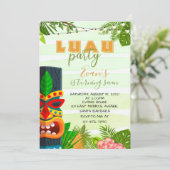 Tropical Luau Birthday Invitation Kaart (Staand voorkant)