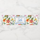 Tropical Luau Birthday Water Bottle Étiquettes (Étiquettes simples)
