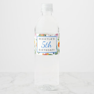 Tropical Luau Birthday Water Bottle Étiquettes