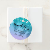 Tropical Luau Blauwgroen roze zoet 16 Dank u Bedankjes Labels (In situ)