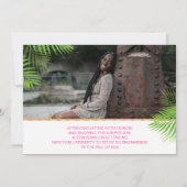 Tropical Luau Graduation 2 Faire-part photo (Dos)