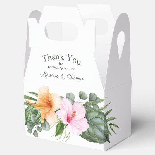 Tropical Luau Waterverf Bruiloft en Feest Bedankdoosjes (Geopend)