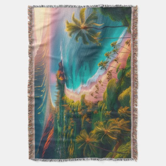 Tropical Maui Island Paradise Deken (Voorkant Verticaal)