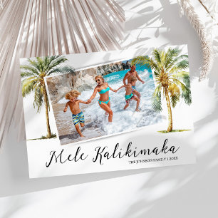 Tropical Mele Kalikimaka kerstfoto Feestdagenkaart