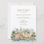 Tropical Miami Bliss Save-the-Date Uitnodiging (Voorkant)