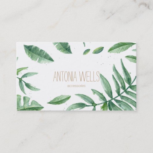 Tropical minimal business card visitekaartje (Voorkant)
