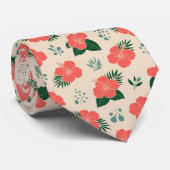 Tropical Minimal Floral Pattern Stropdas (Opgerold)