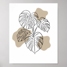 Tropical Minimalist Plant Line Art Poster