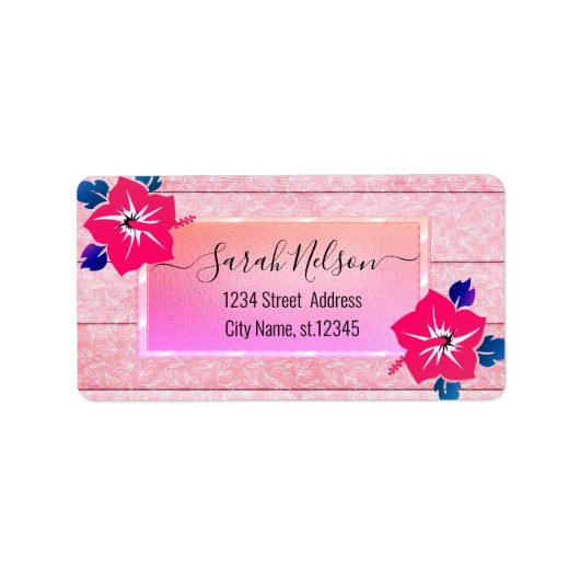 Tropical moderne, Étiquette d'Hibiscus (Devant)