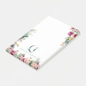 Tropical Monogram Floral Personalized Desk Post-it® Notes (Schuin)