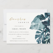 Tropical Monstera Foliage Couples Invitation de do (Devant)