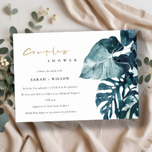 Tropical Monstera Foliage Couples Invitation de do