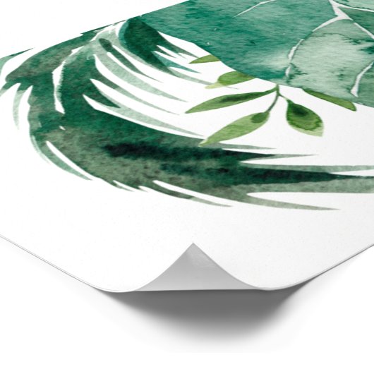 Tropical Monstera Green Leafy Mariage Affiche de b (Coin)