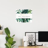 Tropical Monstera Green Leafy Mariage Affiche de b (Bureau à domicile)