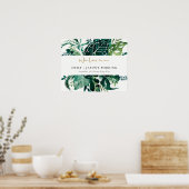 Tropical Monstera Green Leafy Mariage Affiche de b (Cuisine)