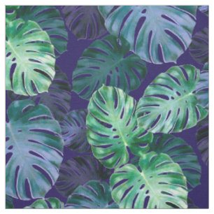 Tropical Monstera Leaves Fabric Stof