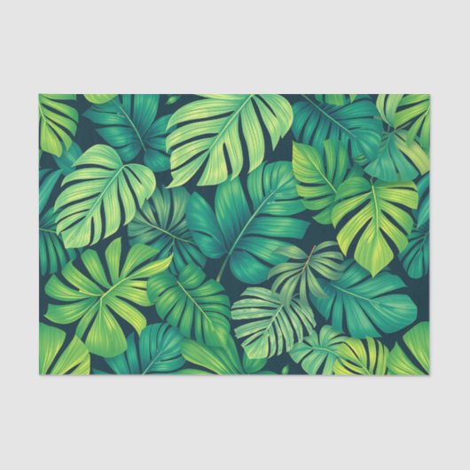Tropical Monstera Leaves Jungle Pattern Tissuepapier (Voorkant)