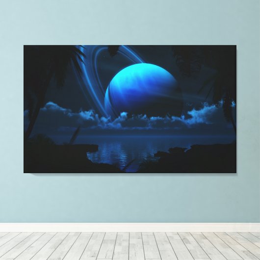 Tropical Moon Canvas Afdruk (Insitu (Houten vloer))