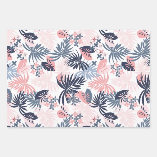 Tropical Navy, Blush Pink assortiment Papier d'env (Devant 3)
