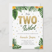 Tropical Né Deux Be Wild Anniversaire Invitation (Devant)