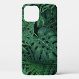 Tropical Night Green: Exotisch Plant iPhone 12 Hoesje