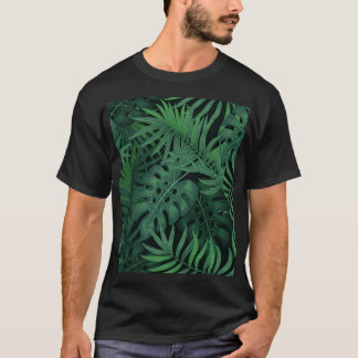 Tropical Night Green: Exotisch Plant T-shirt