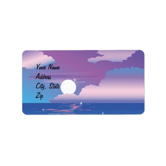 Tropical Night Wedding Avery Label (Voorkant)