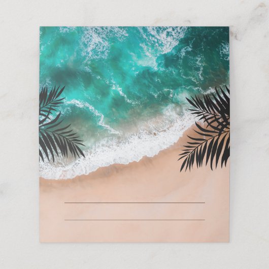 Tropical Ocean Beach Bruiloft (Buitenkant ongevouwen)