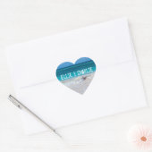 Tropical Ocean Beach Sand Heart Wedding Sticker (Envelop)