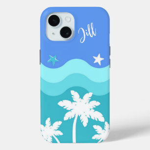 Tropical Ocean Breeze en Palm Trees iPhone Case