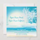 TROPICAL OCEAN DREAMS Wedding Invitation Kaart (Achterkant)