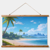 Tropical Ocean Island Sandy Beach Shore Hangend Wandkleed (Voorkant)