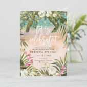 Tropical oerwoud Lights Laten we verjaardagsfeest  Kaart (Staand voorkant)