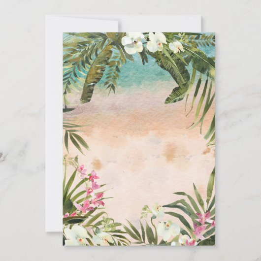 Tropical oerwoud Lights Laten we verjaardagsfeest  Kaart (Achterkant)