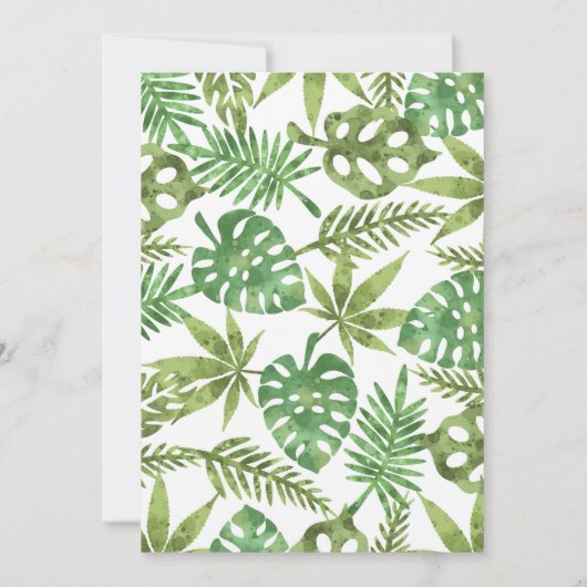 Tropical Oerwoud Safari Animals Verjaardagsuitnodi Kaart (Achterkant)