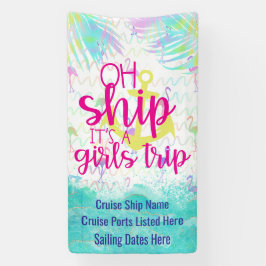 Tropical Oh Ship It's a Girls Trip | Cruise Door Spandoek