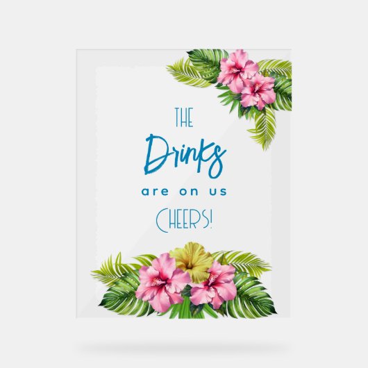 Tropical Open Bar Acrylic Sign (Recto)