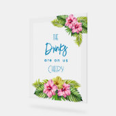 Tropical Open Bar Acrylic Sign (Angle)