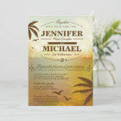 Tropical Orange Pittoresque Beach Invitations de m (Debout devant)