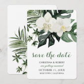 Tropical Orchid Monstera Botanique Save The Date (Devant / Derrière)